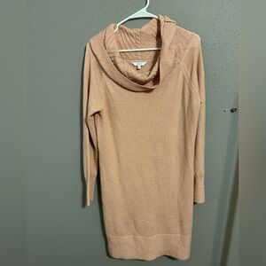 Candie's Soft Peach Cowl Neck Sweater Dress.